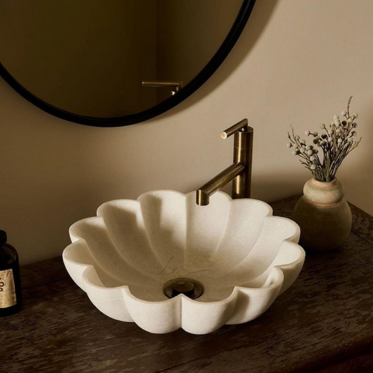 The Scallop Marble Wash Basin