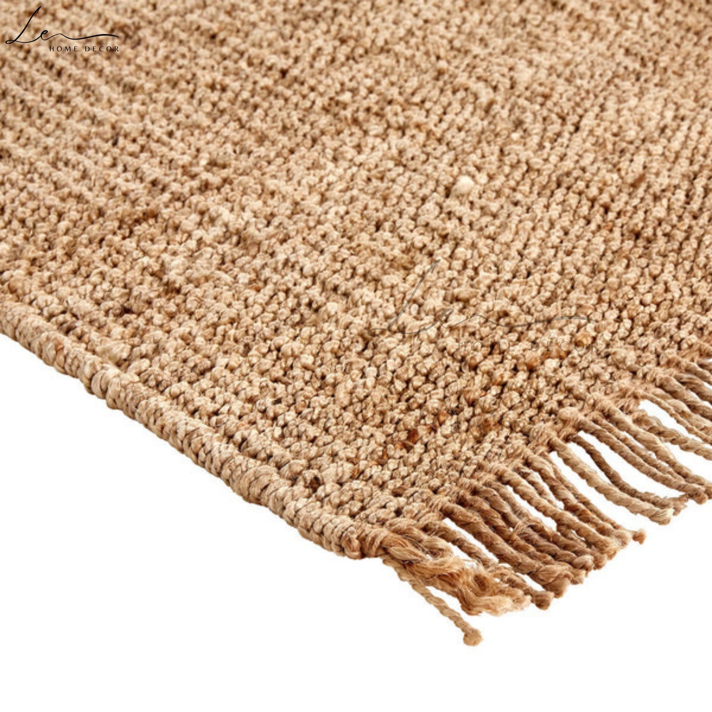 Brown Tassel Natural Jute Area Rug