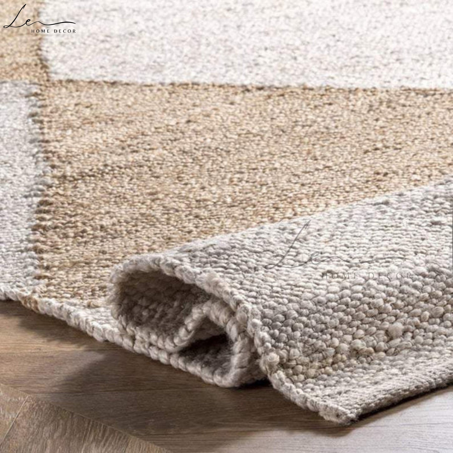 The Diamonds Pattern Natural Handmade Jute Rug