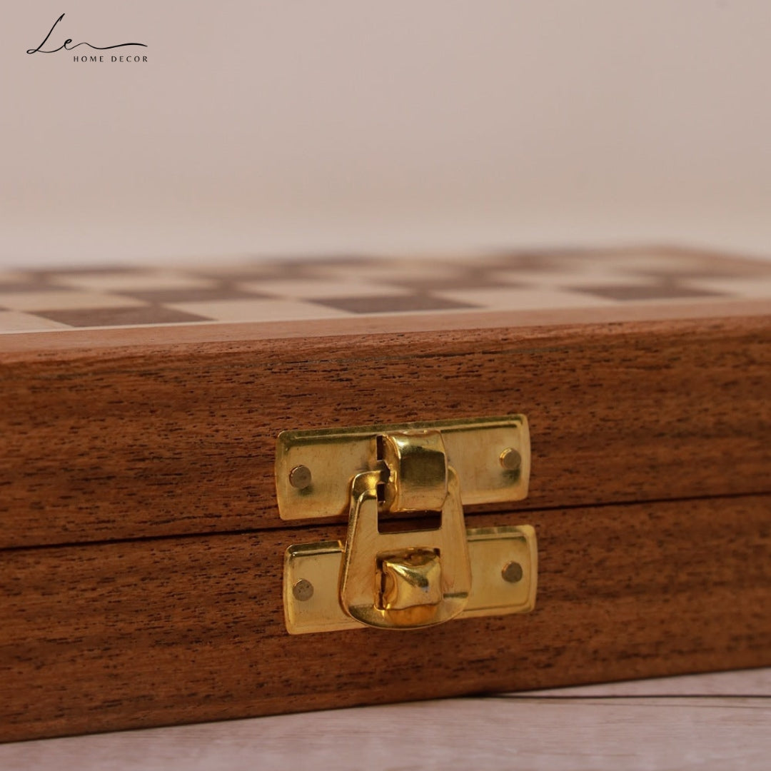 Handcrafted Wooden Travel Chess Set