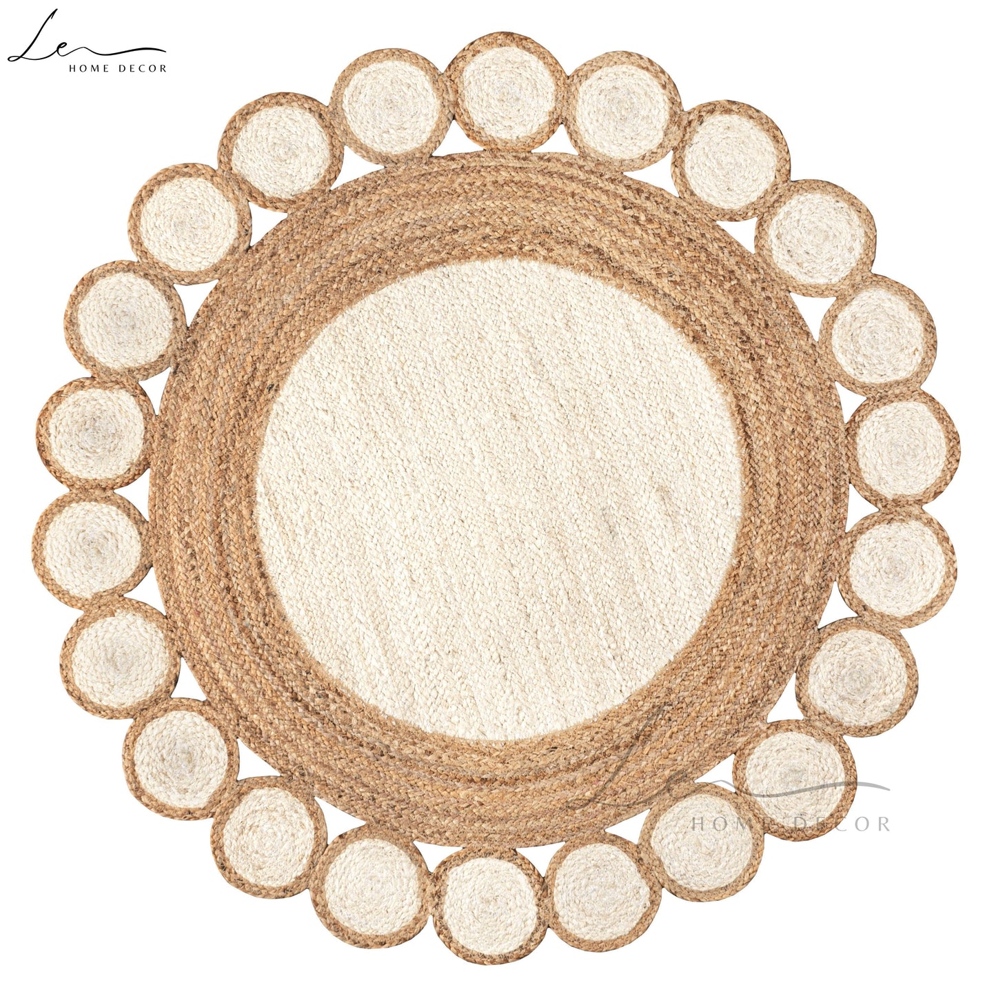 Natural Dual Tone Warm Jute Round Rug