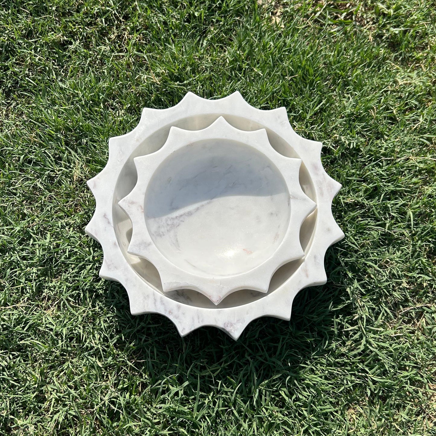 Handcrafted Sunflower Marble Bowl