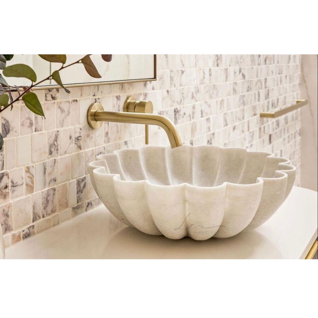 The Scallop Marble Wash Basin