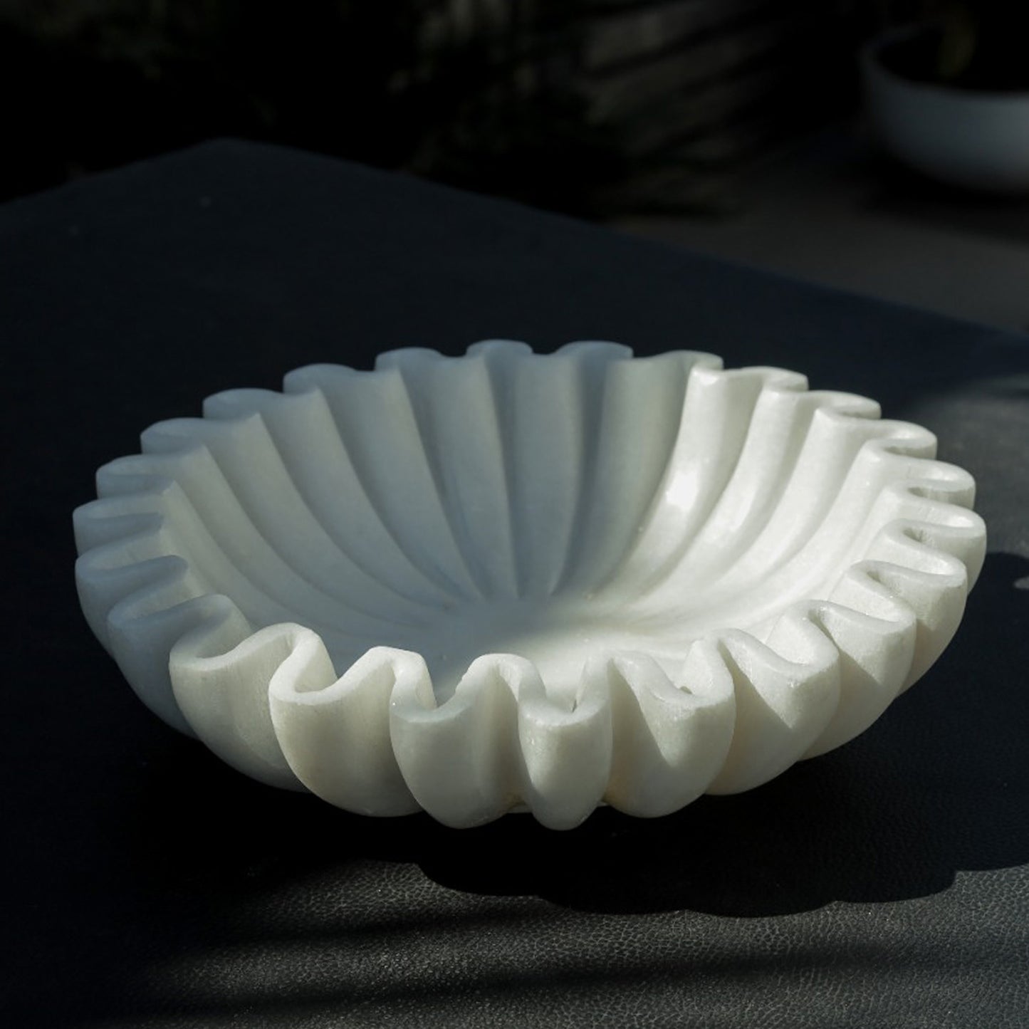 Ruffle Marble Scalloped Bowl