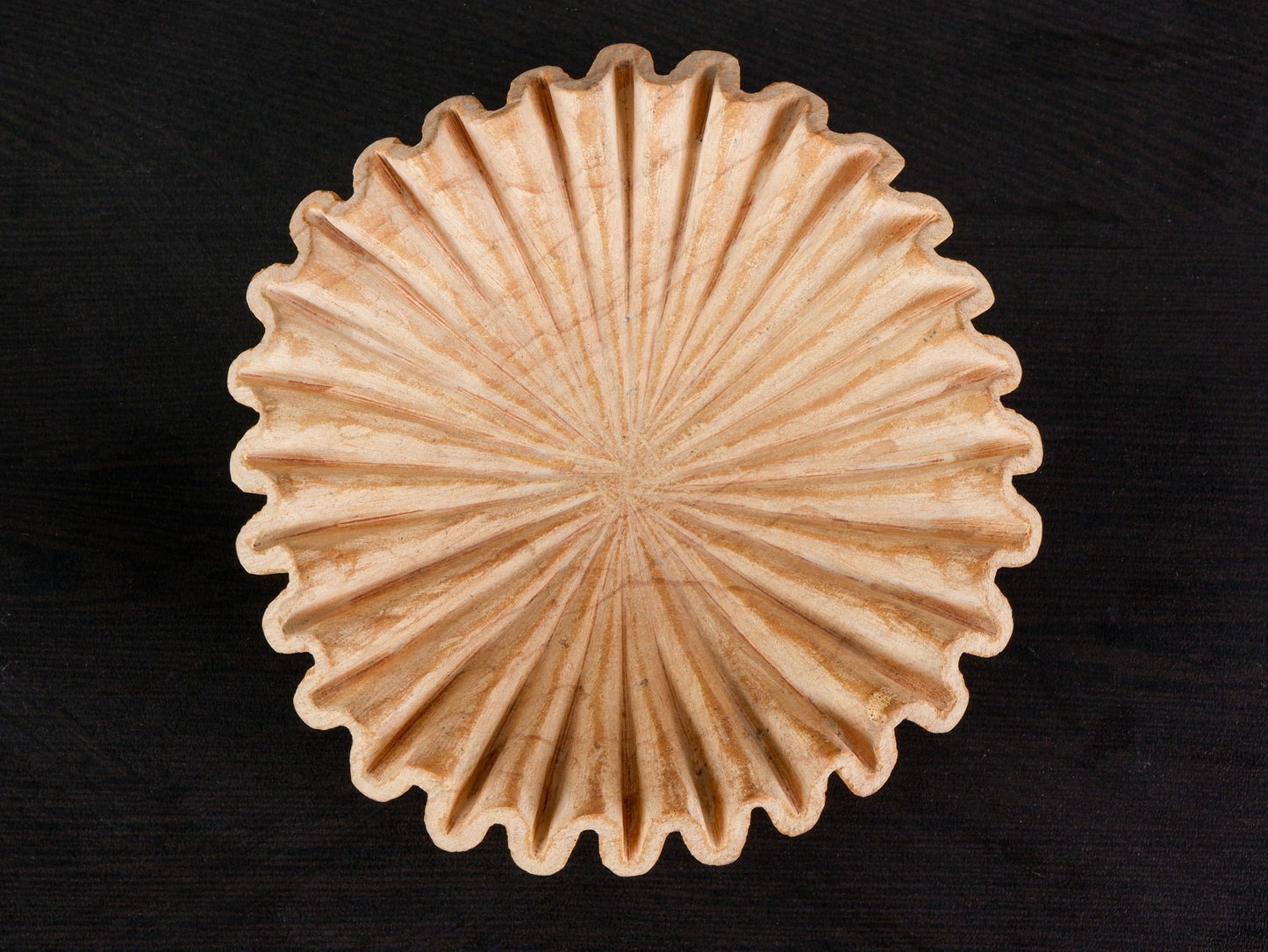 Yellow Marble Ruffle Bowl