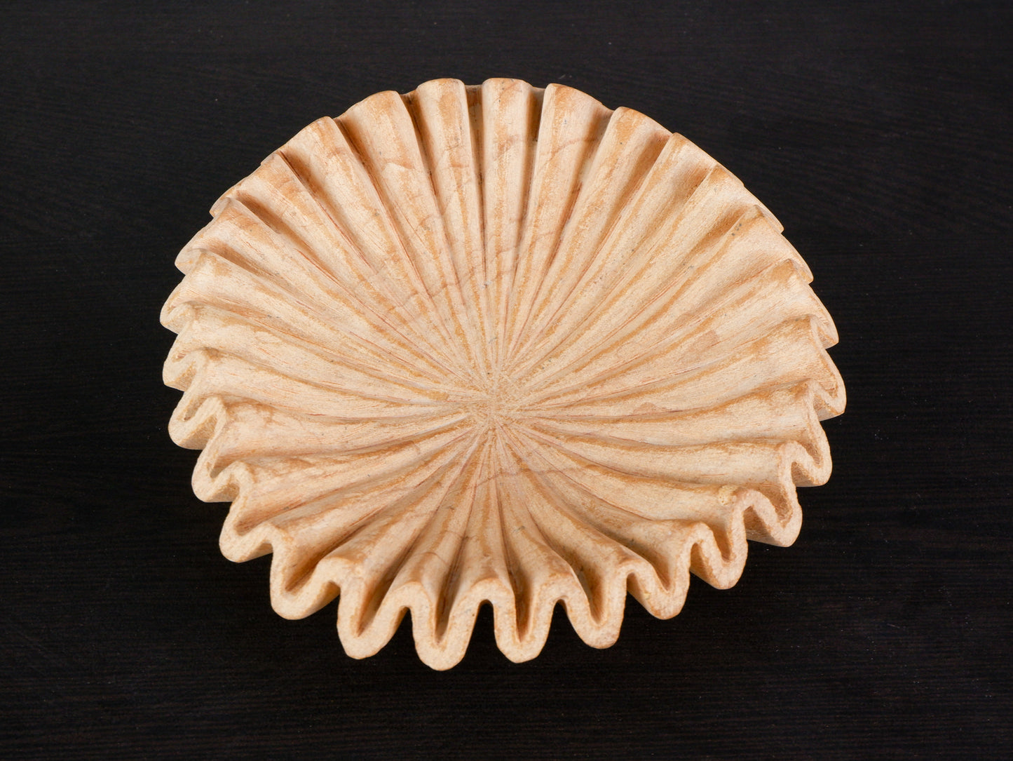 Yellow Marble Ruffle Bowl