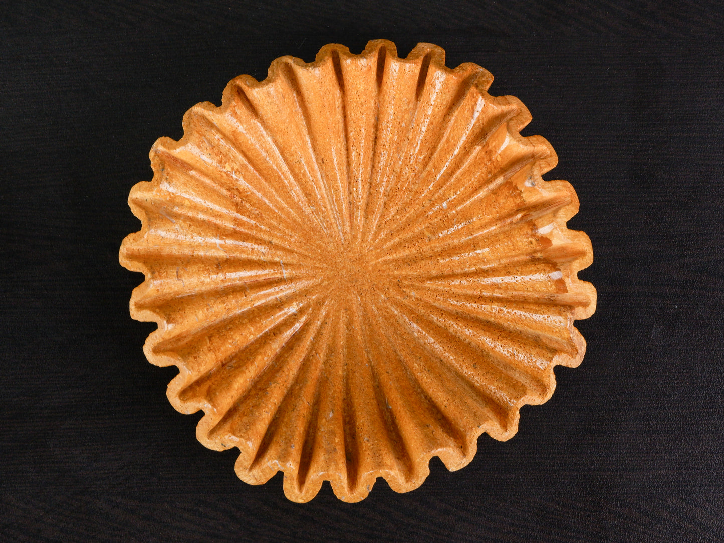 Yellow Marble Ruffle Bowl