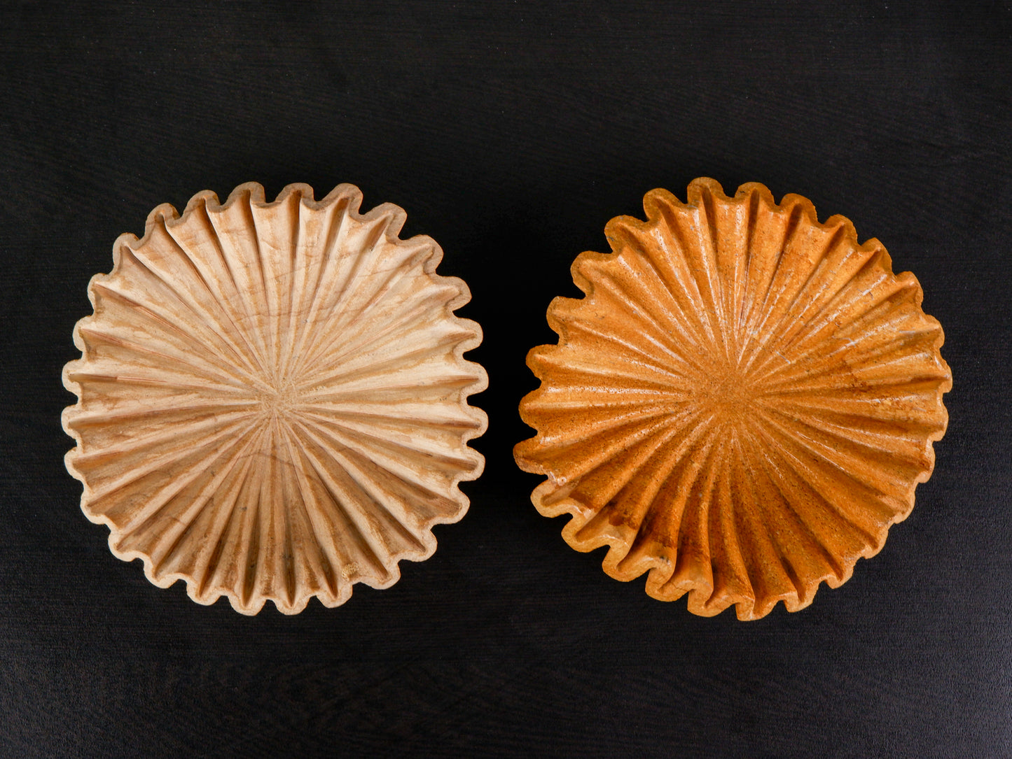 Yellow Marble Ruffle Bowl