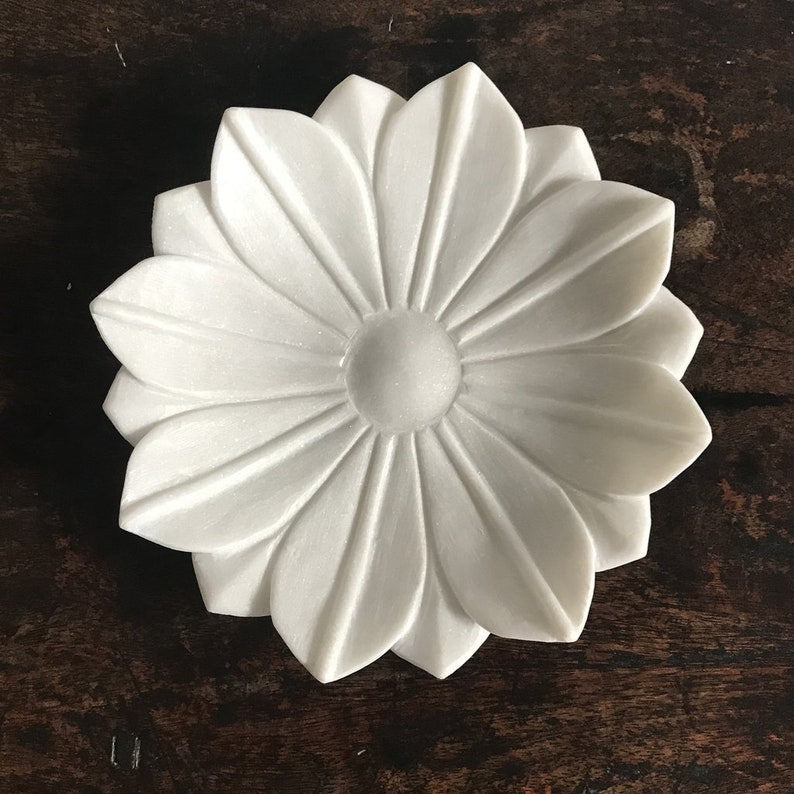 White Lotus Marble Tray