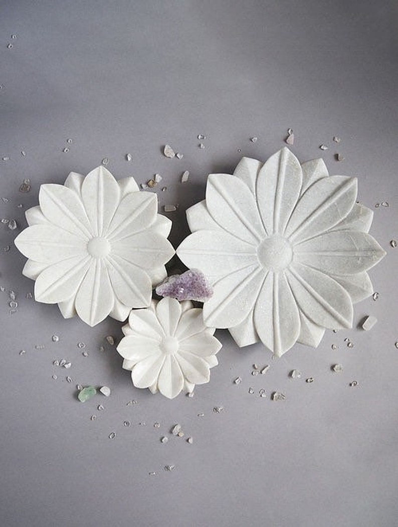 White Lotus Marble Tray