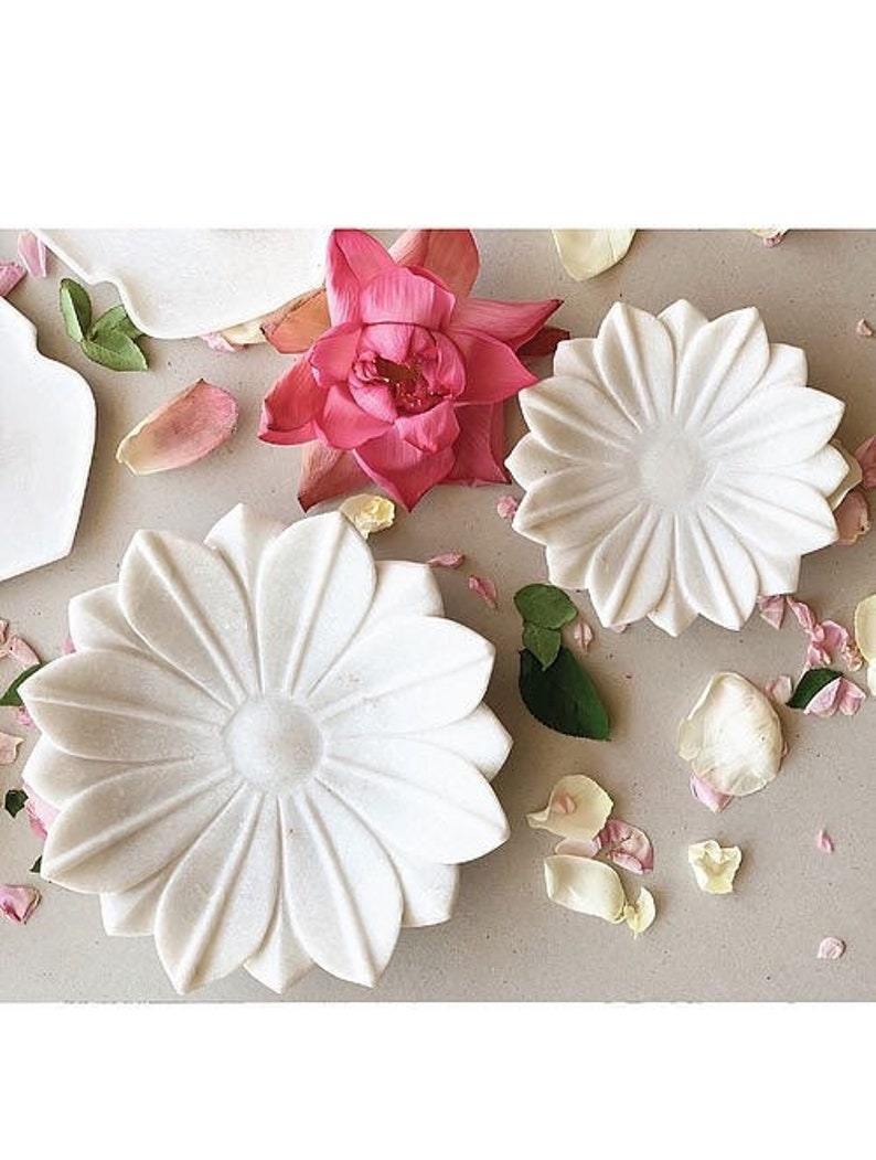 White Lotus Marble Tray