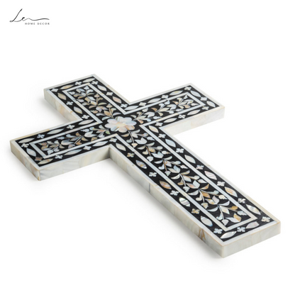 Pearl Wall Cross - Black