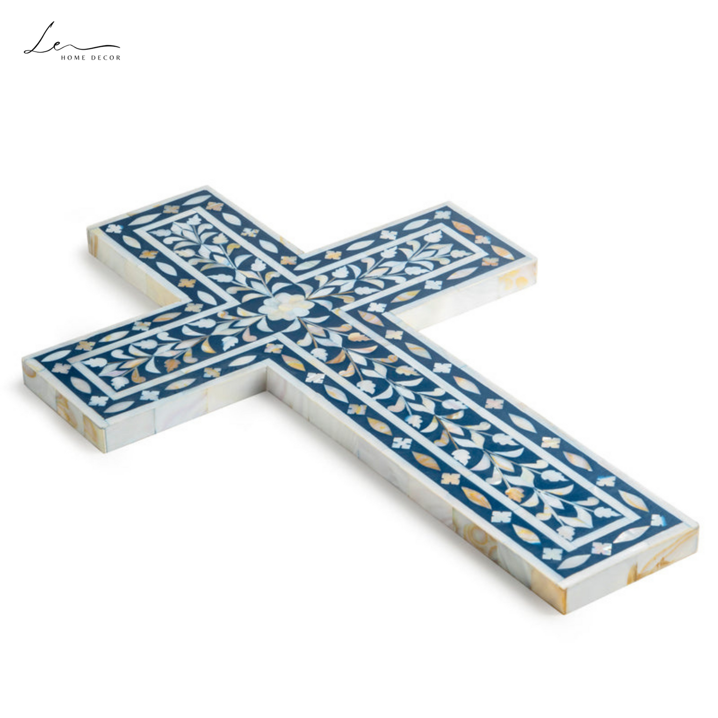 Pearl Wall Cross - Blue