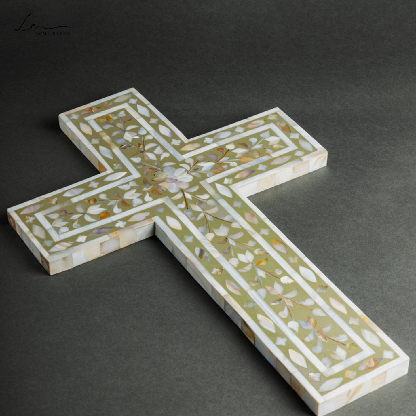 Pearl Wall Cross - Beige