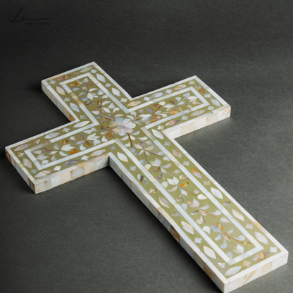 Pearl Wall Cross - Beige