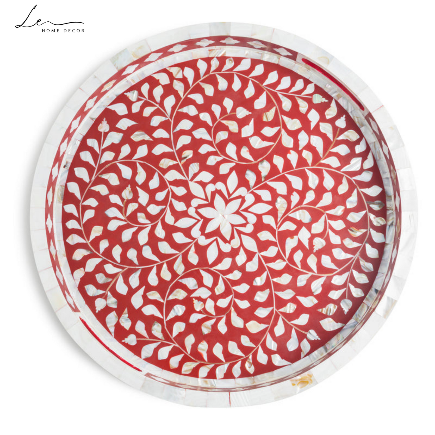 Pearl Decorative Tray - Burgundy