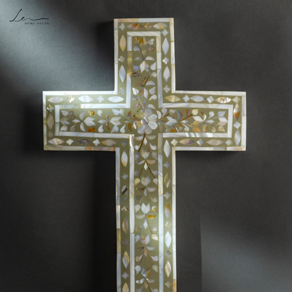 Pearl Wall Cross - Beige