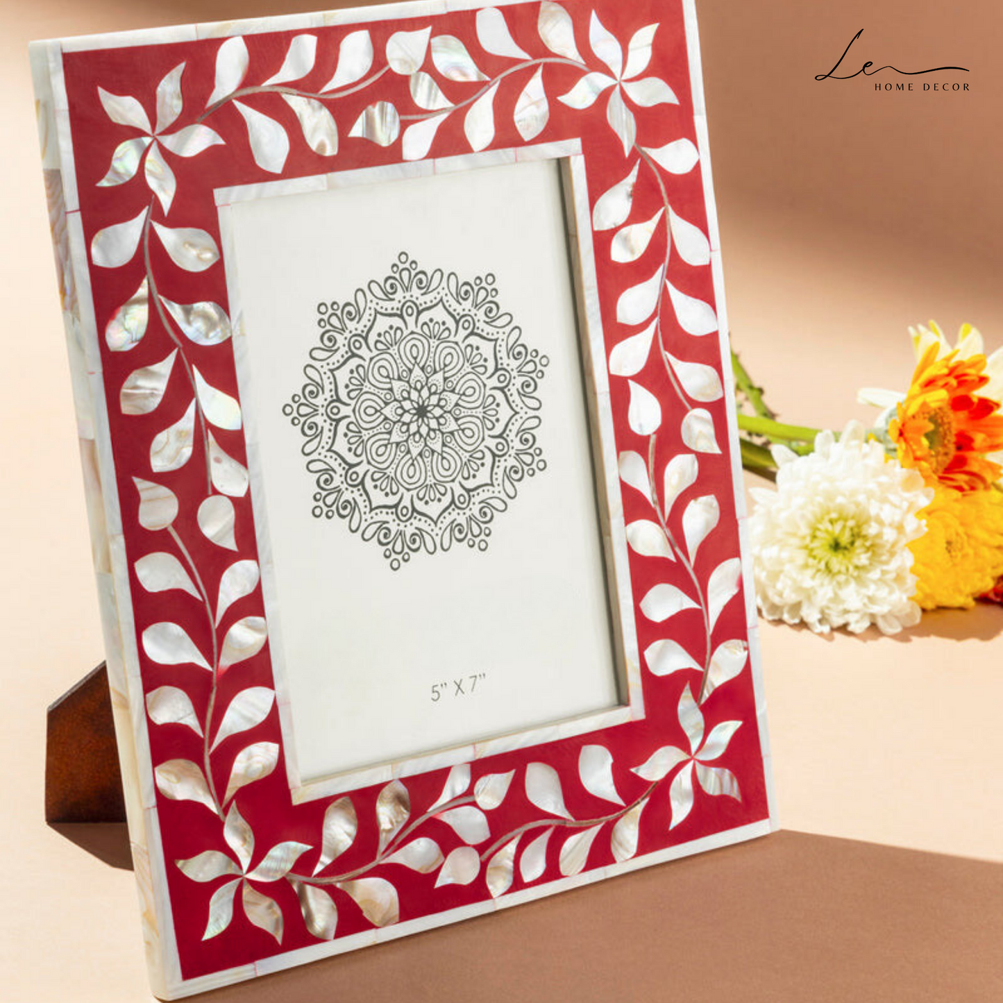 Pearl Picture Frame - Burgundy