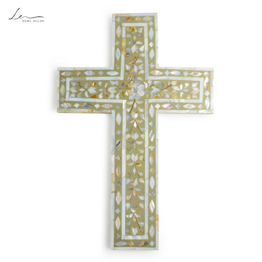 Pearl Wall Cross - Beige