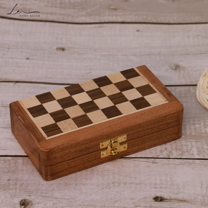 Handcrafted Wooden Travel Chess Set