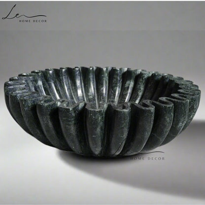 Green Marble Handcrafted Scallop Basin