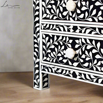 The Floral Inlay Bedside Table