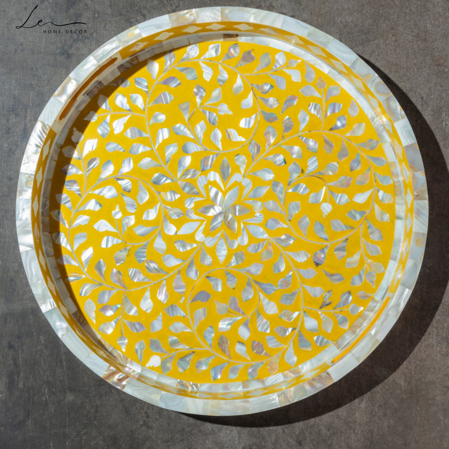 Pearl Decorative Tray - Mustard