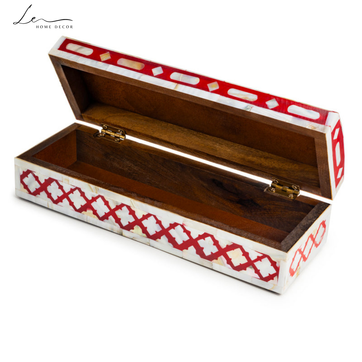 Pearl Decorative Box - Burgundy