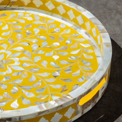 Pearl Decorative Tray - Mustard