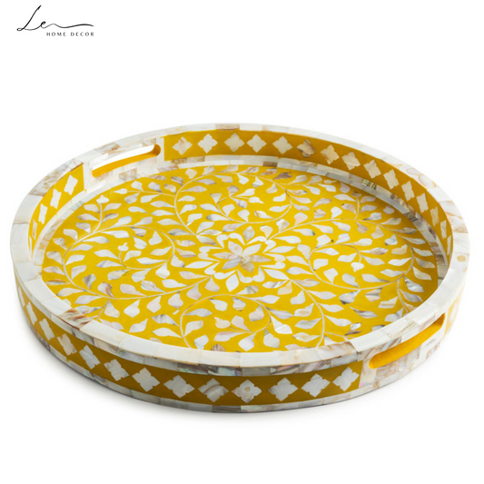 Pearl Decorative Tray - Mustard