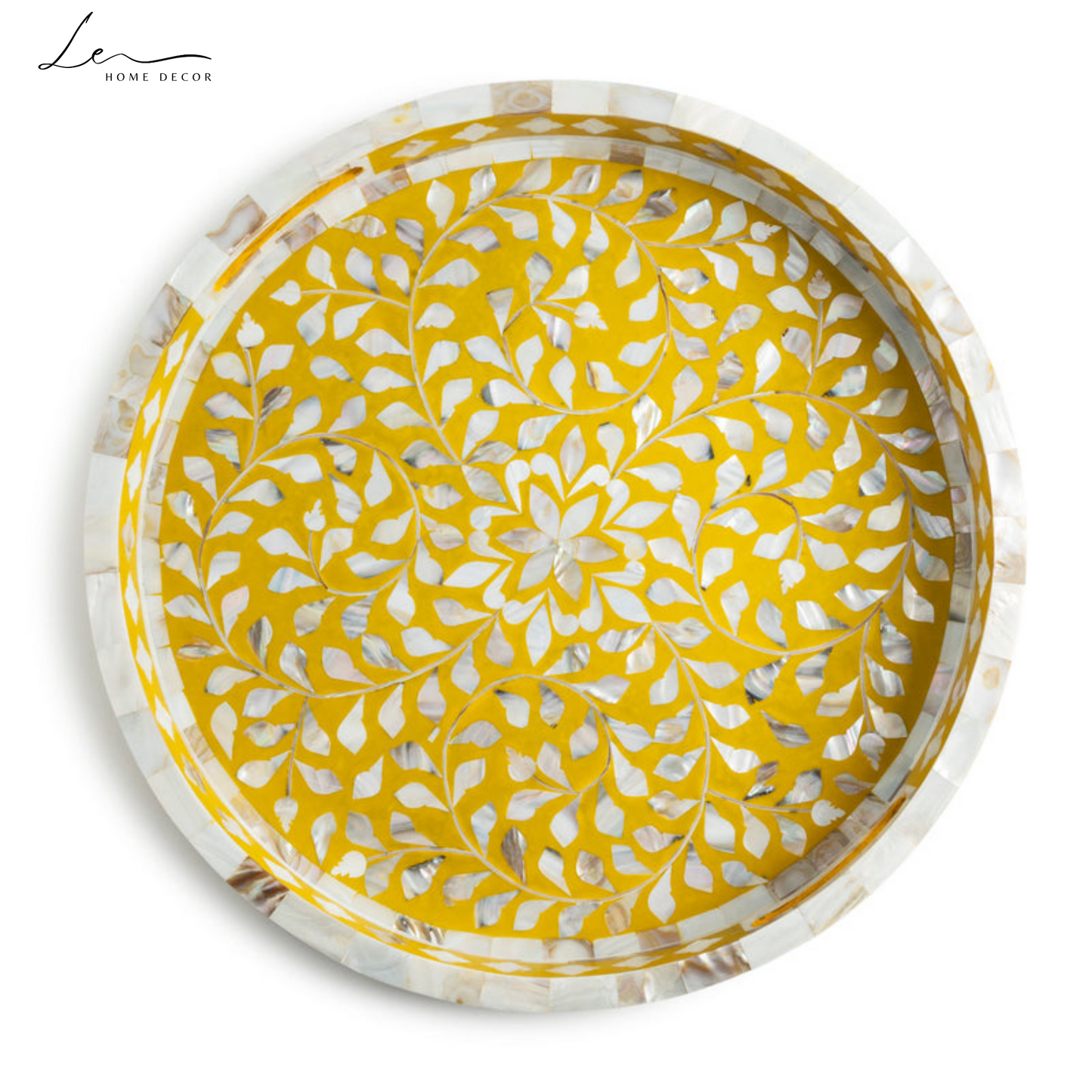 Pearl Decorative Tray - Mustard