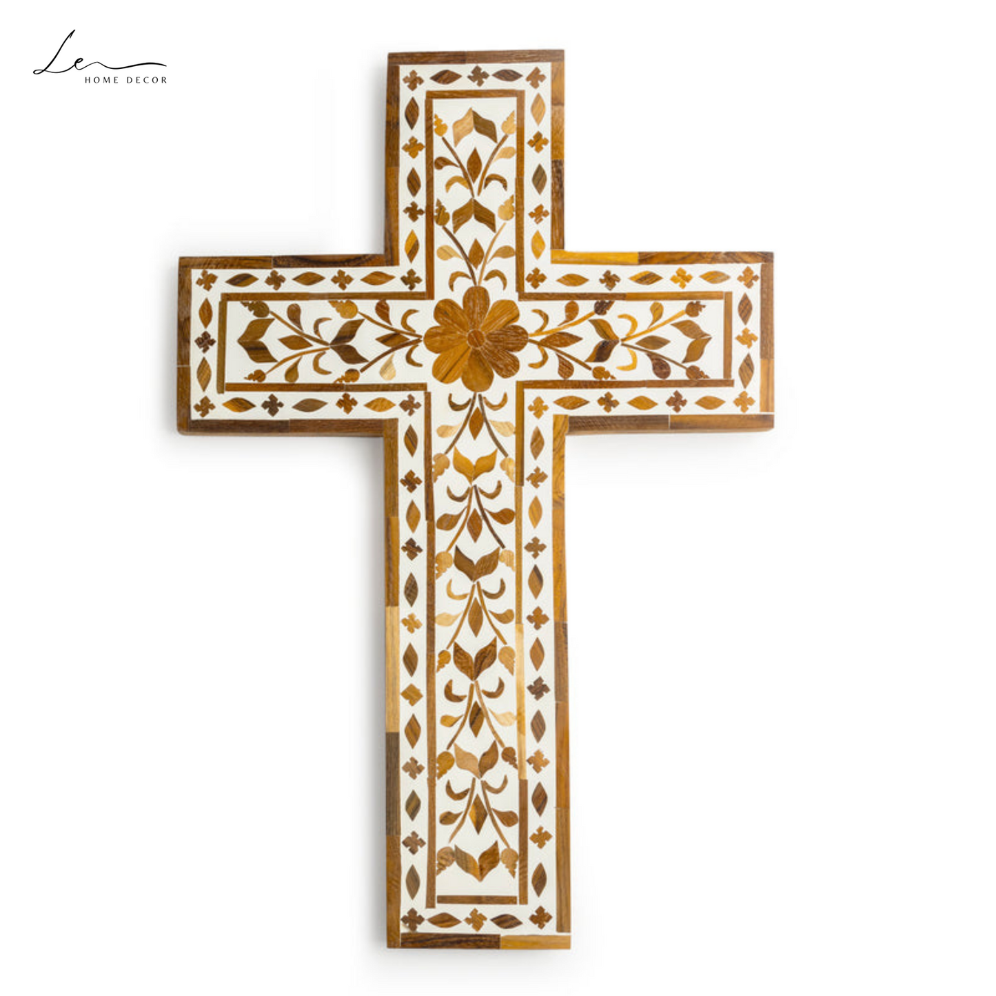 Wood Inlay Wall Cross