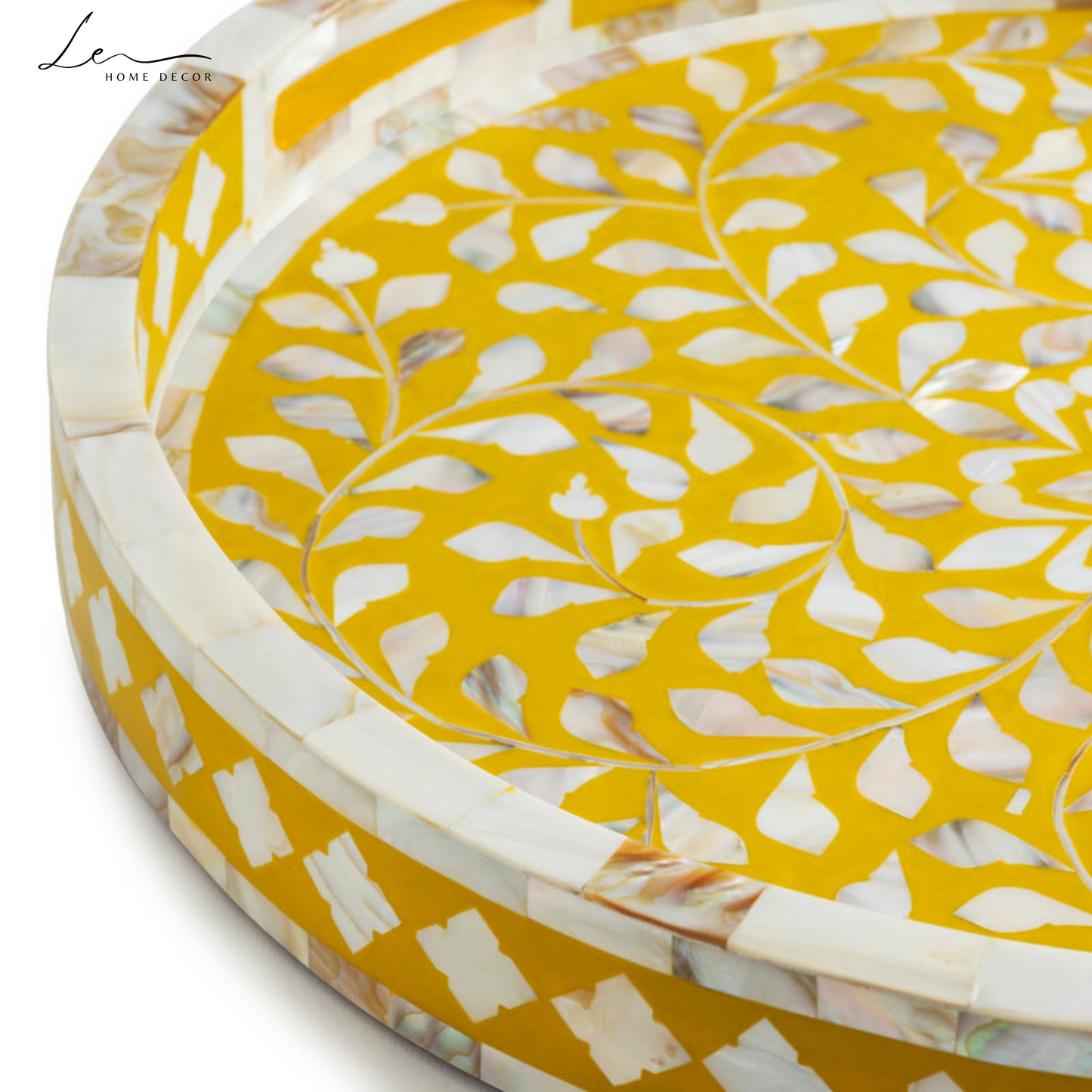 Pearl Decorative Tray - Mustard