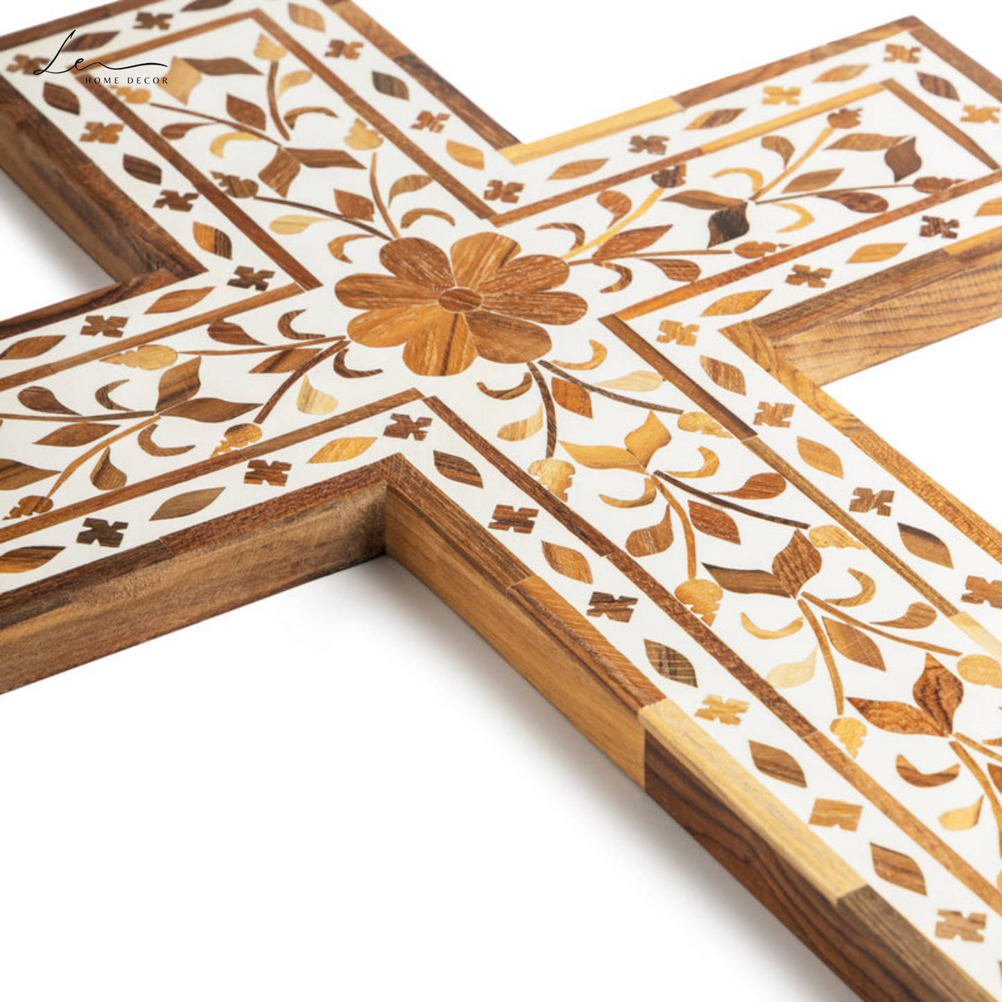 Wood Inlay Wall Cross