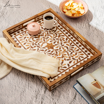 Wood Inlay Decorative Tray