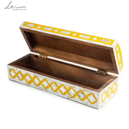 Pearl Decorative Box - Mustard