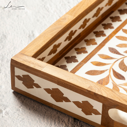 Wood Inlay Decorative Tray