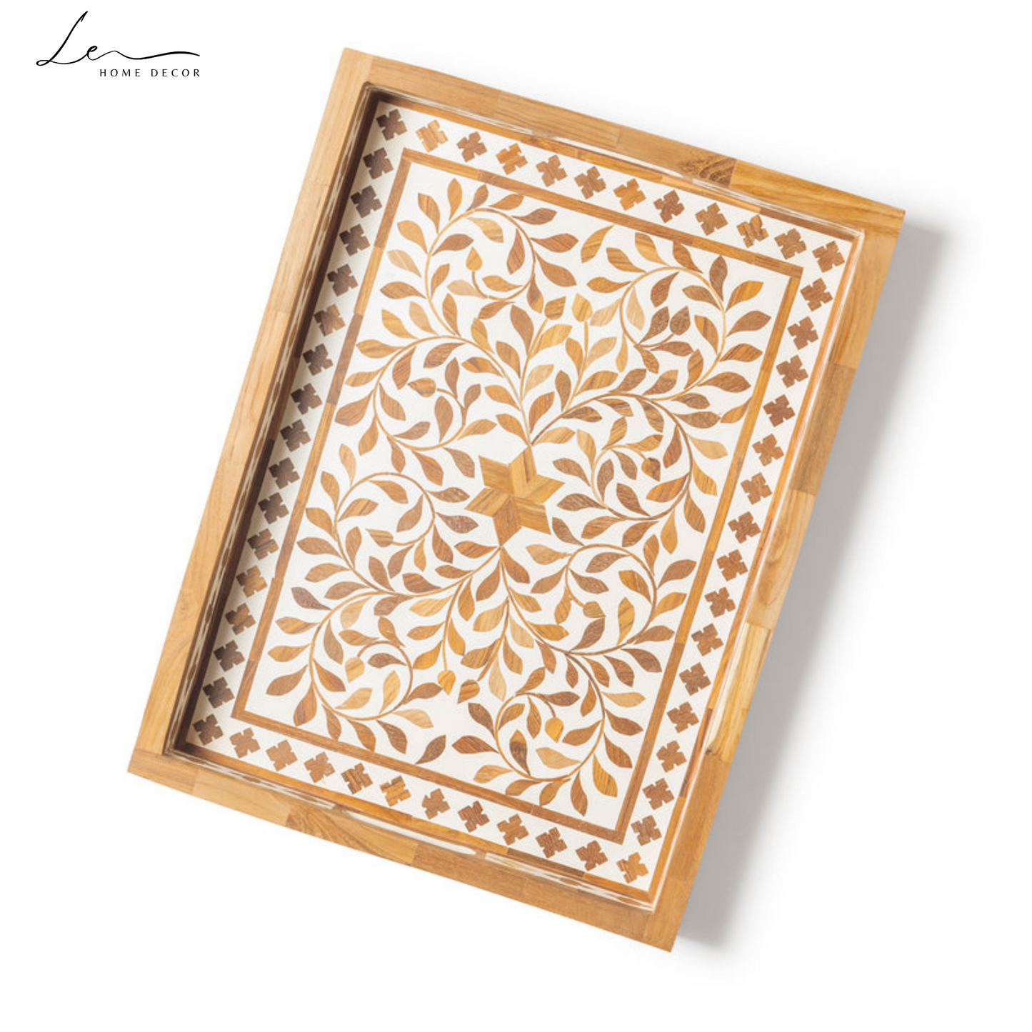 Wood Inlay Decorative Tray