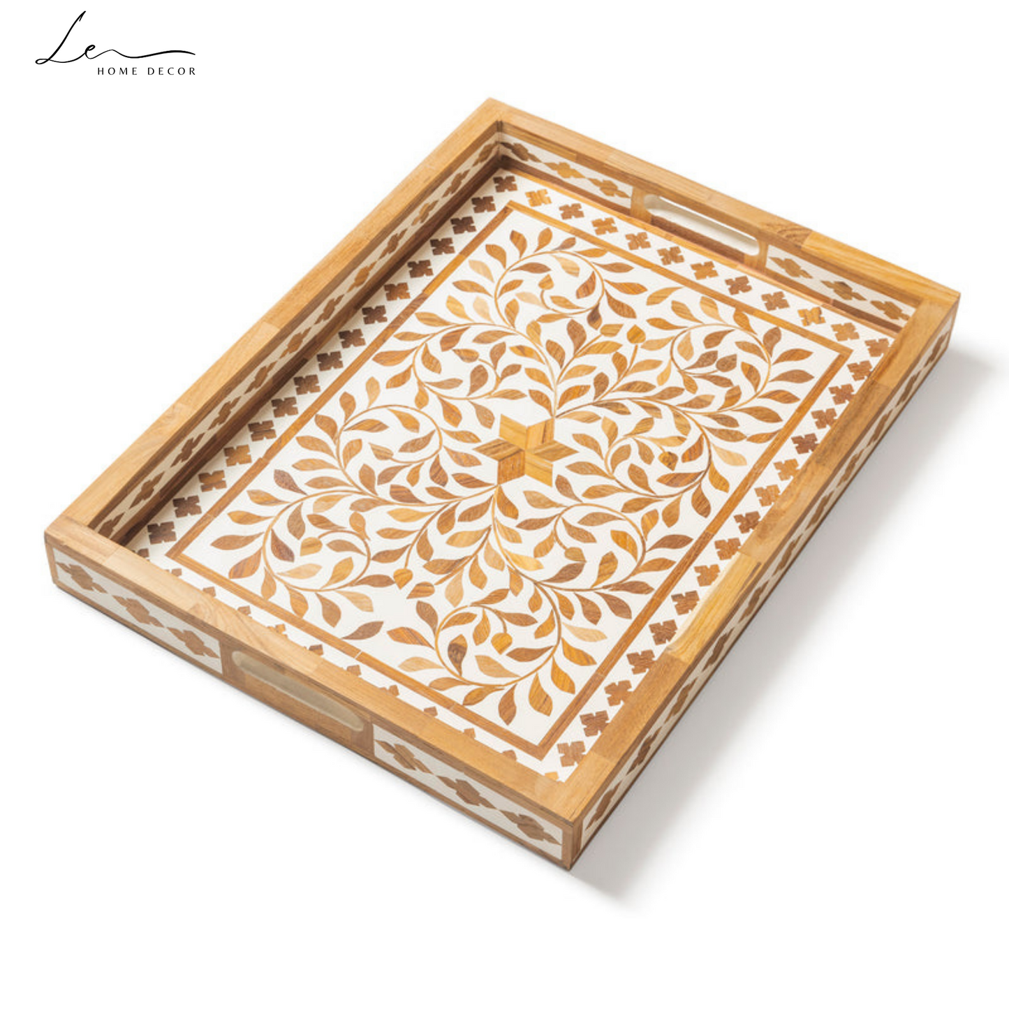 Wood Inlay Decorative Tray