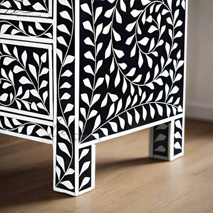 The Floral Inlay Bedside Table