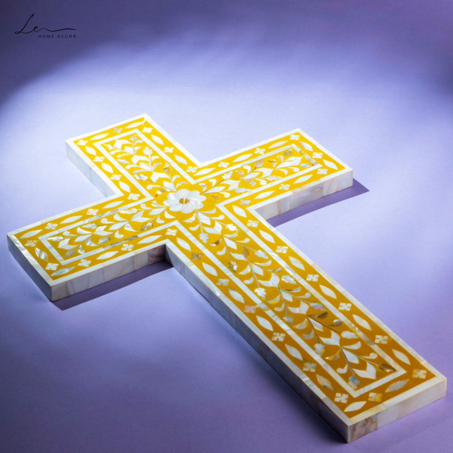 Pearl Wall Cross - Mustard