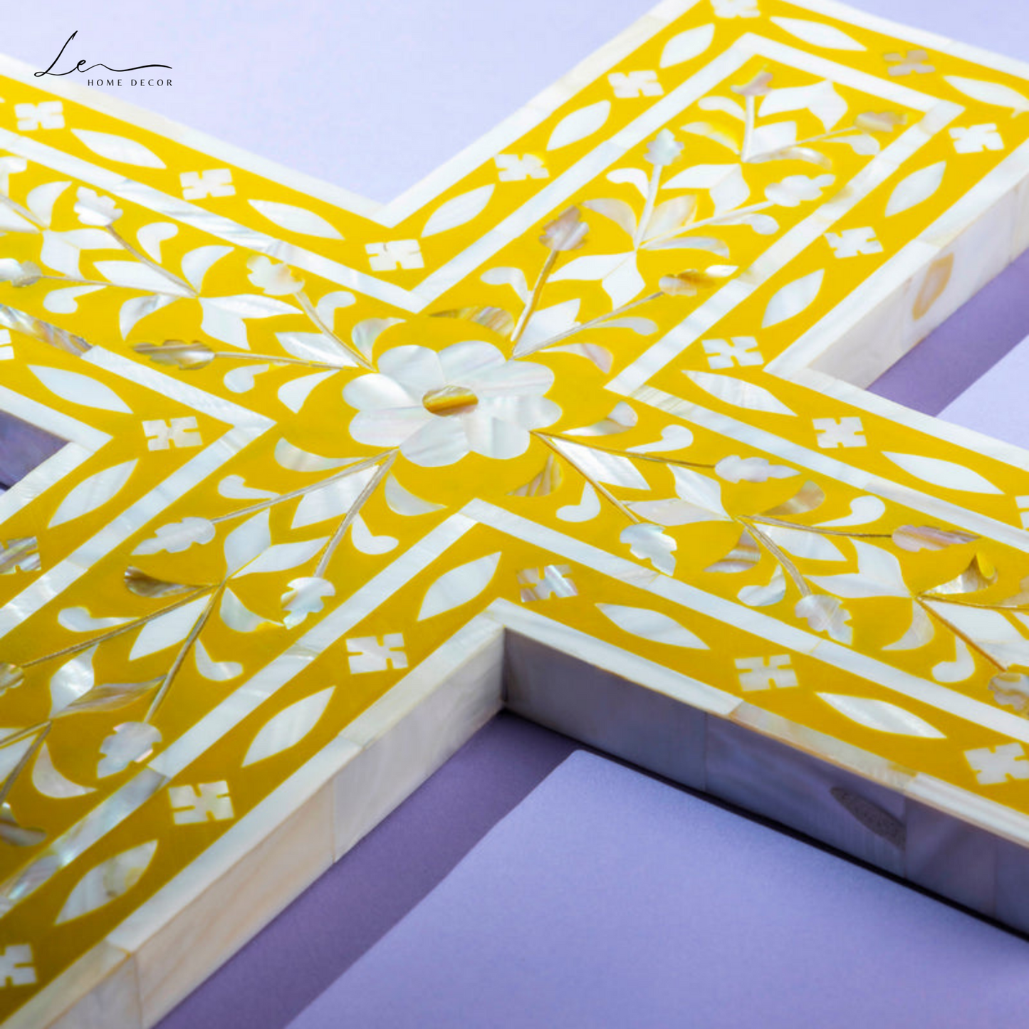 Pearl Wall Cross - Mustard