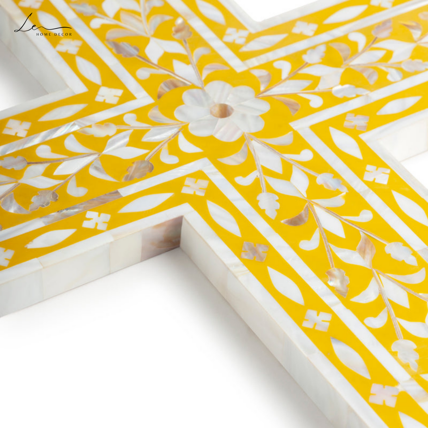 Pearl Wall Cross - Mustard