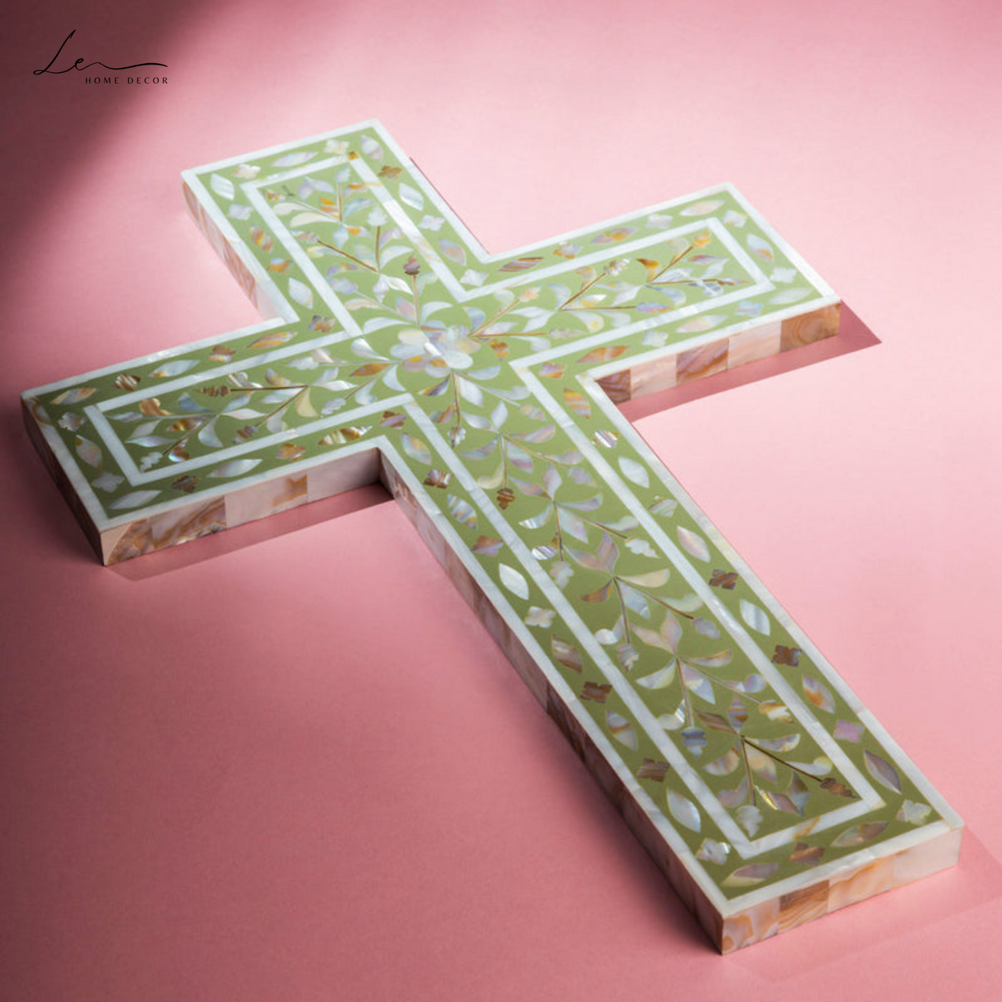 Pearl Wall Cross - Olive