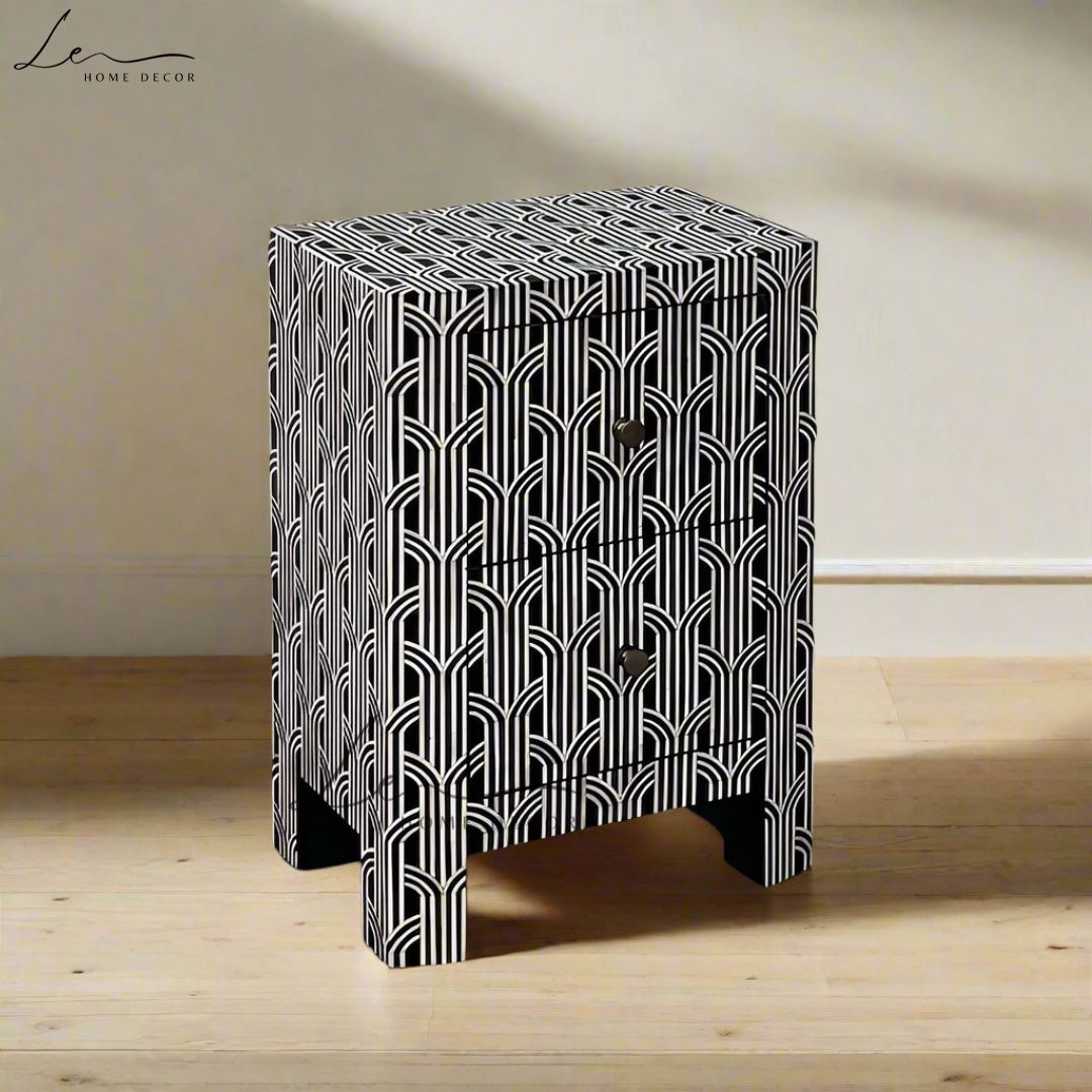 The Linear Inlay Bedside Table