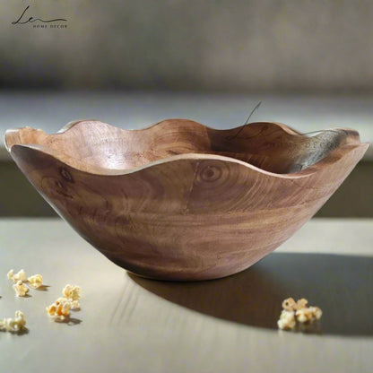 Handcrafted Wooden Ruffle Bowl - Large