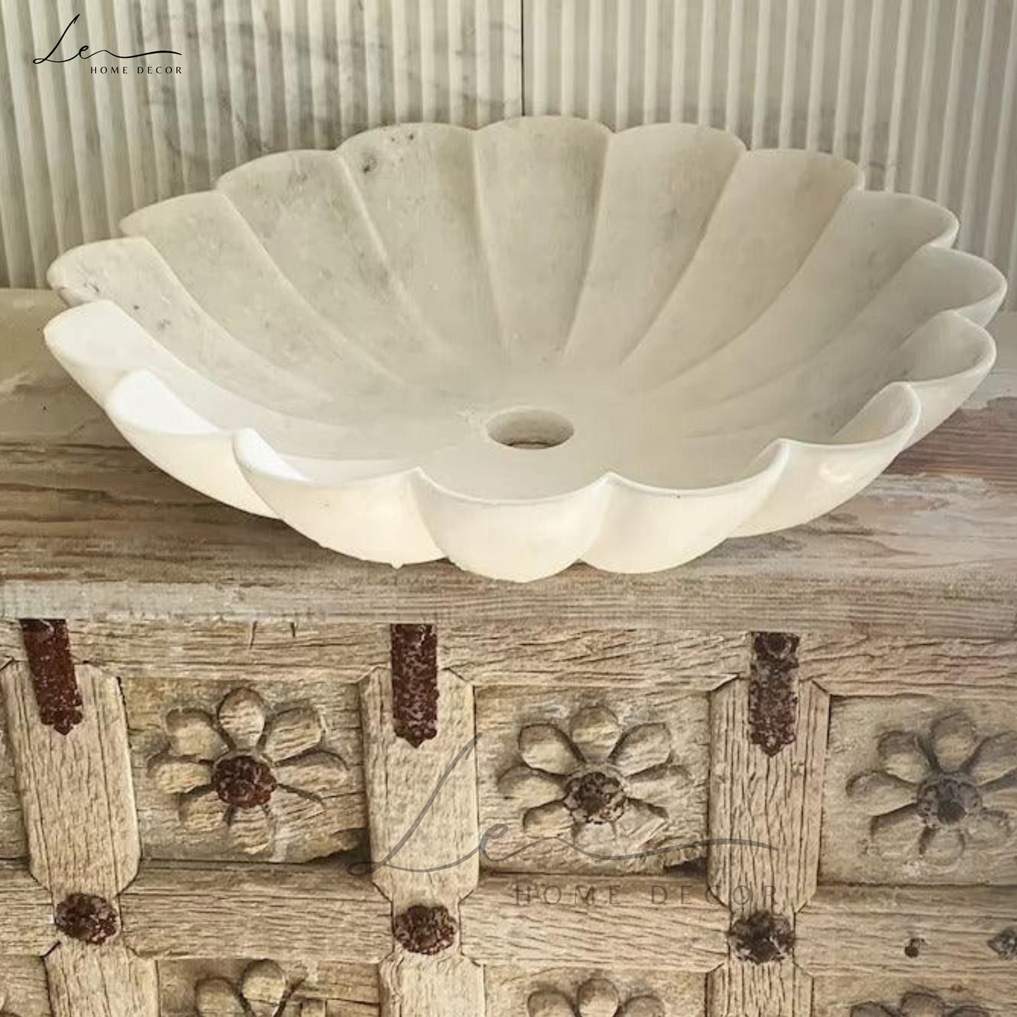 The Scallop Marble Wash Basin