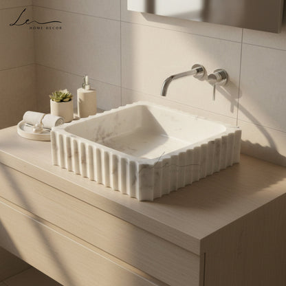 Signature Quad Design Marble Wash Basin