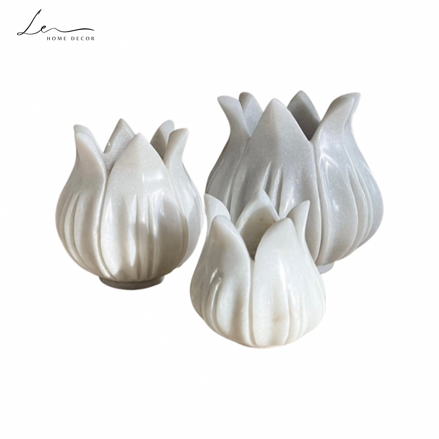 Marble Lotus Blossom Tealight Candle Holder