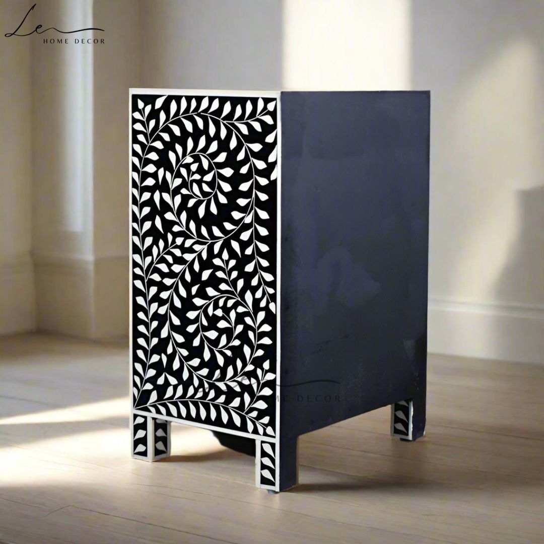 The Floral Inlay Bedside Table